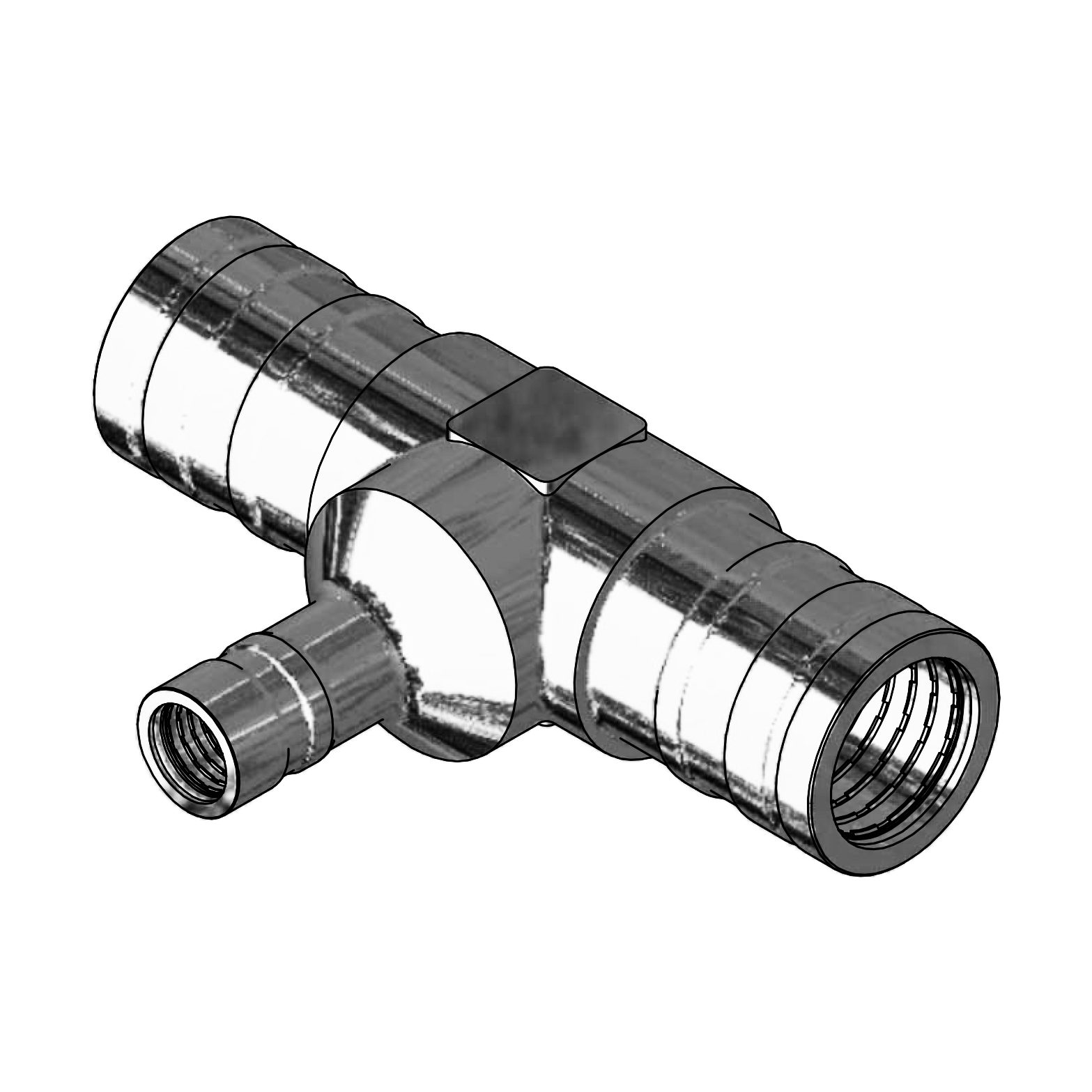 DM 80 Series Metric Tube - DM80104 reducing tee
