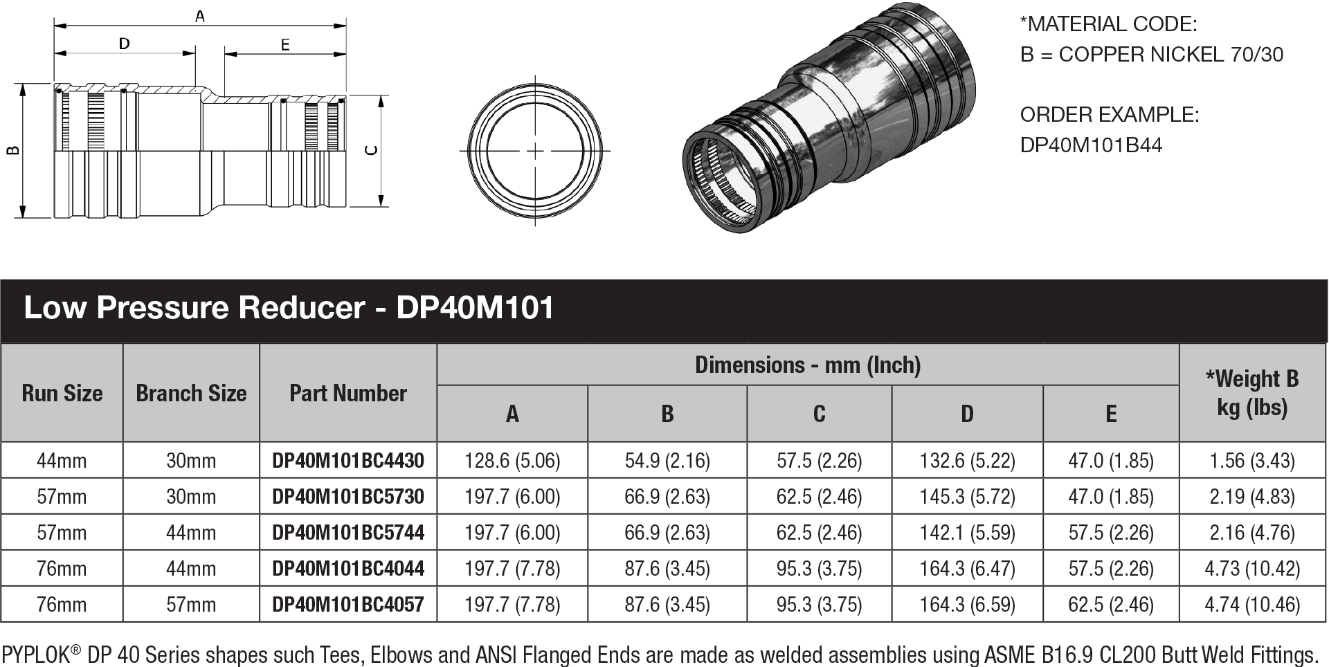 DP 40M Series Metric Low Pressure - DP40M101 low pressure reducer