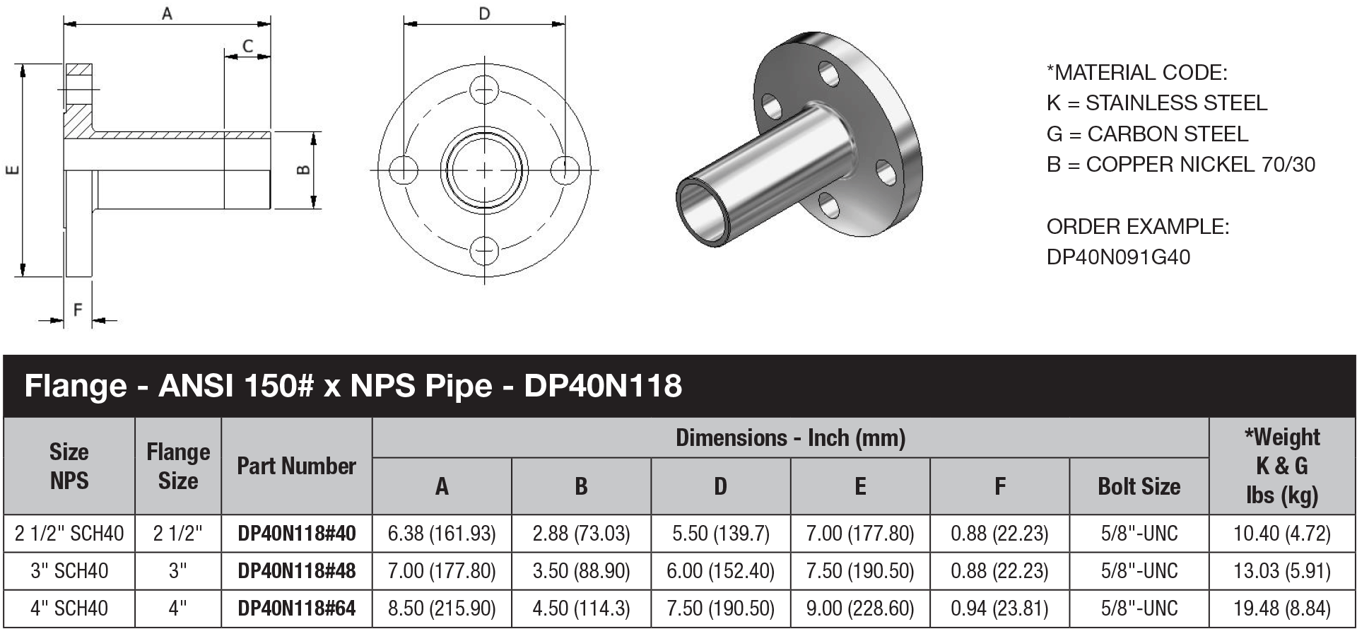 NPS Low Pressure - DP40N118 data sheet